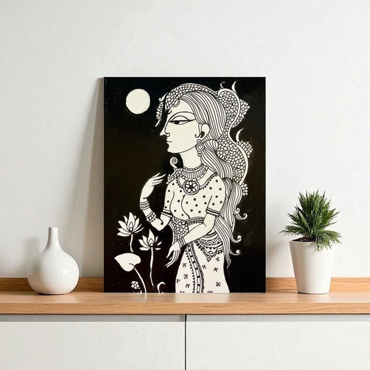 Women Looking at the moon Ink art